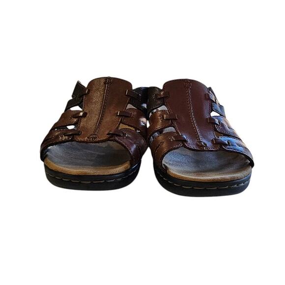 Clarks Gladiator Leather Sandals Brown Size 9XW - Picture 3 of 7